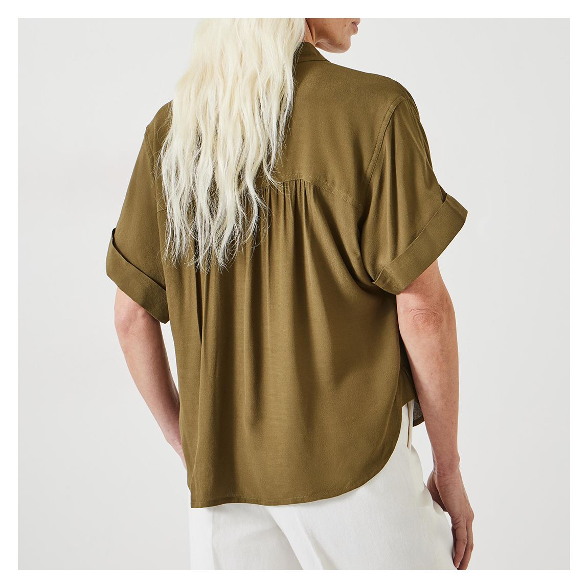 Khaki Anika Short Sleeve Blouse main product photo