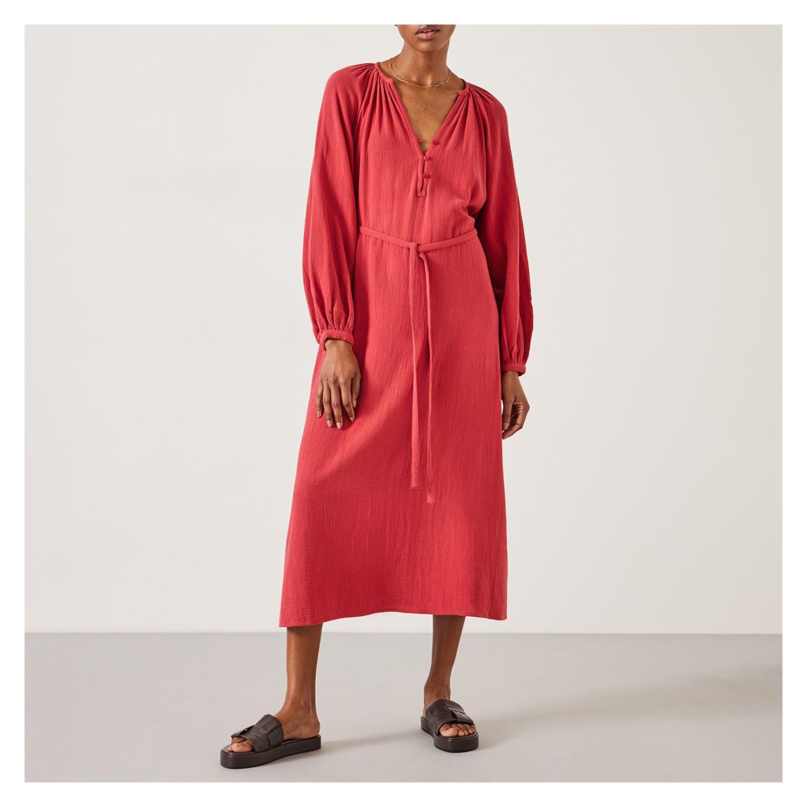 Rust Clarice Cotton Midi Dress main product photo