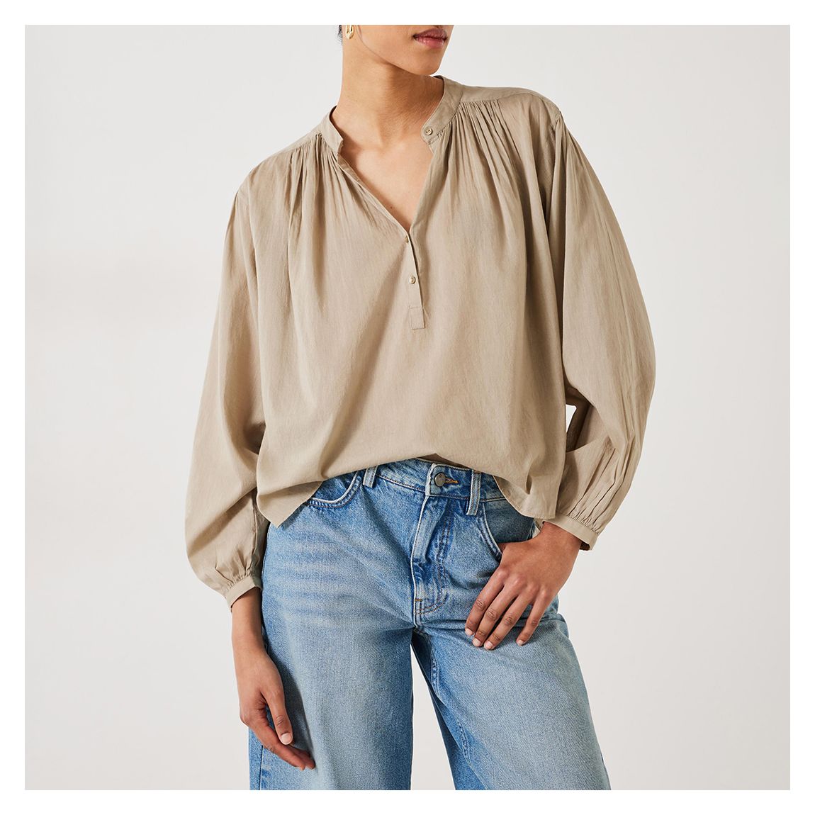 Beige Lhea Gather Detail Blouse main product photo
