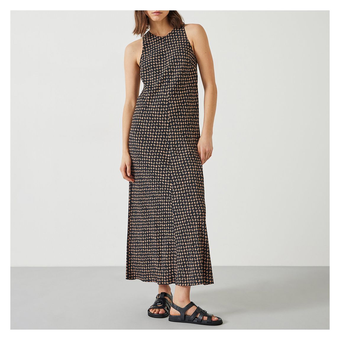 Black/Brown Imani Print Maxi Dress main product photo