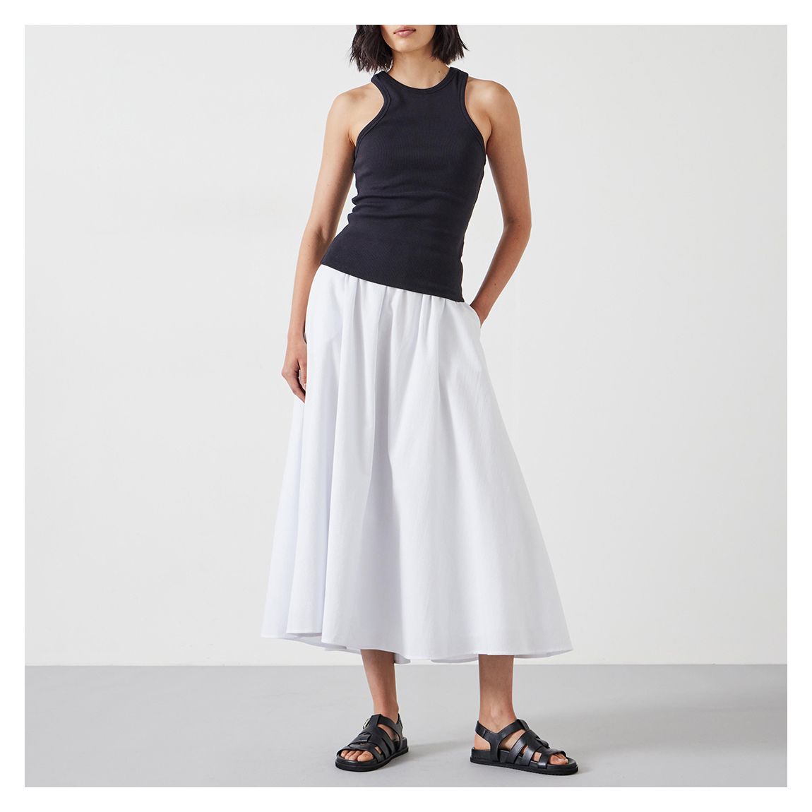 White Ishani Maxi Textured Skirt main product photo