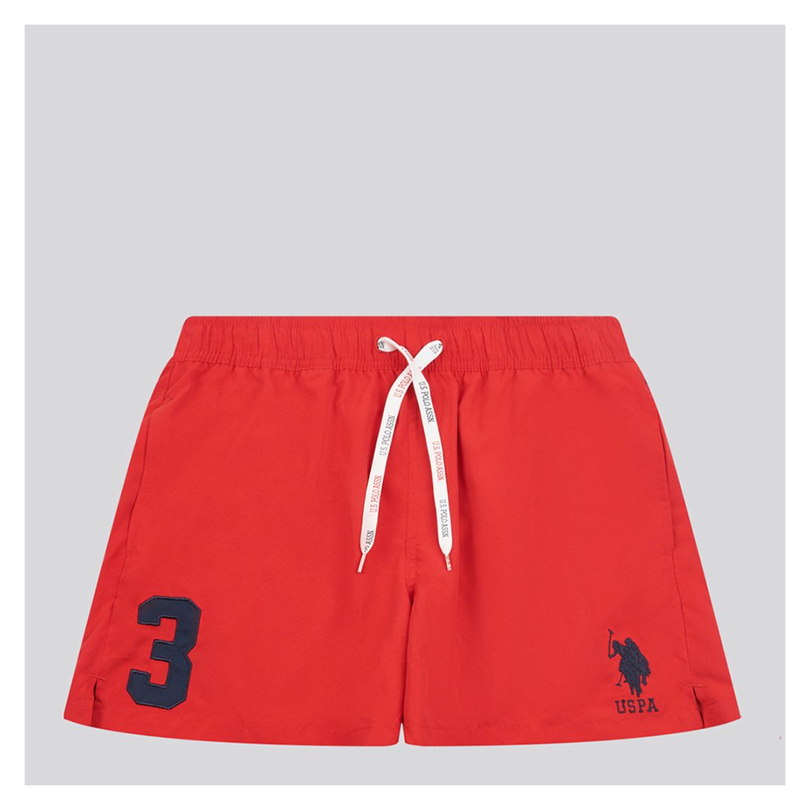 Red Player 3 Patchwork Swim Shorts main product photo