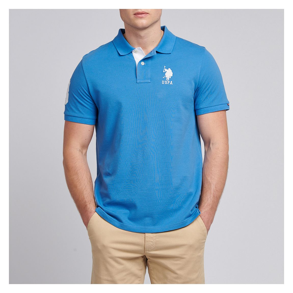 Blue Player 3 Patchwork Pique Polo Shirt main product photo