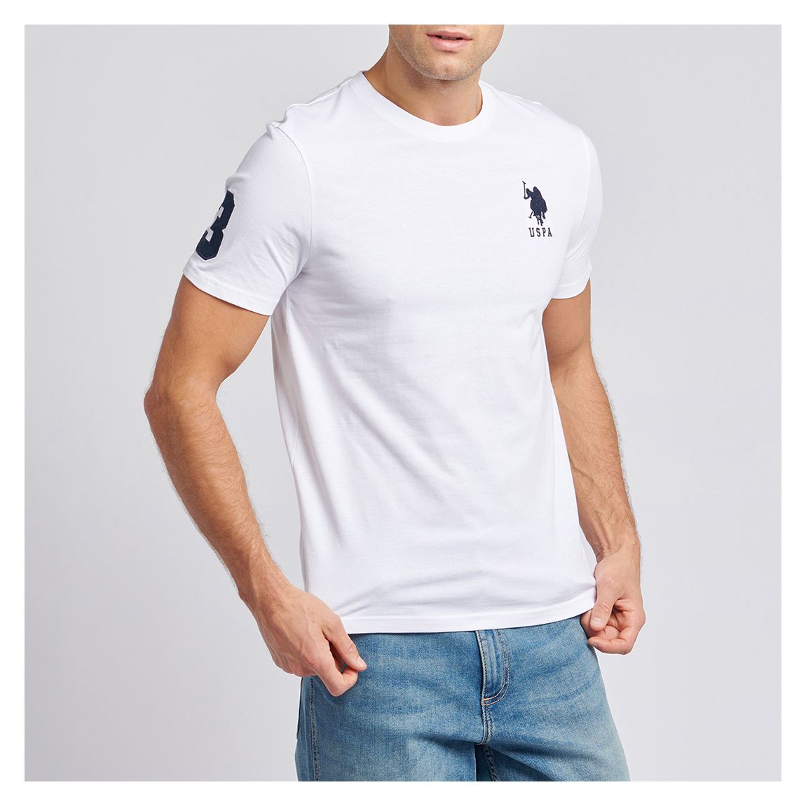White Player 3 Patchwork Cotton T-Shirt main product photo