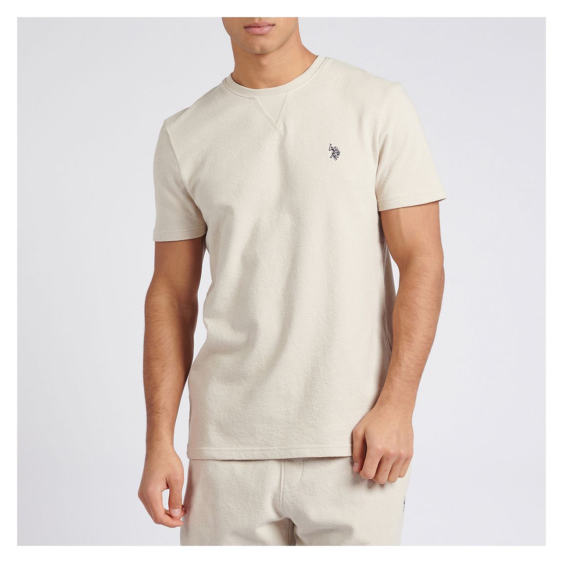 Cream Texture Terry Cotton T-Shirt main product photo