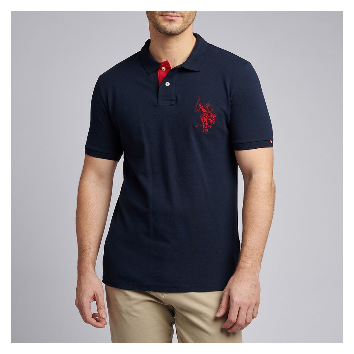 Navy Large Player Pique Polo Shirt main product photo