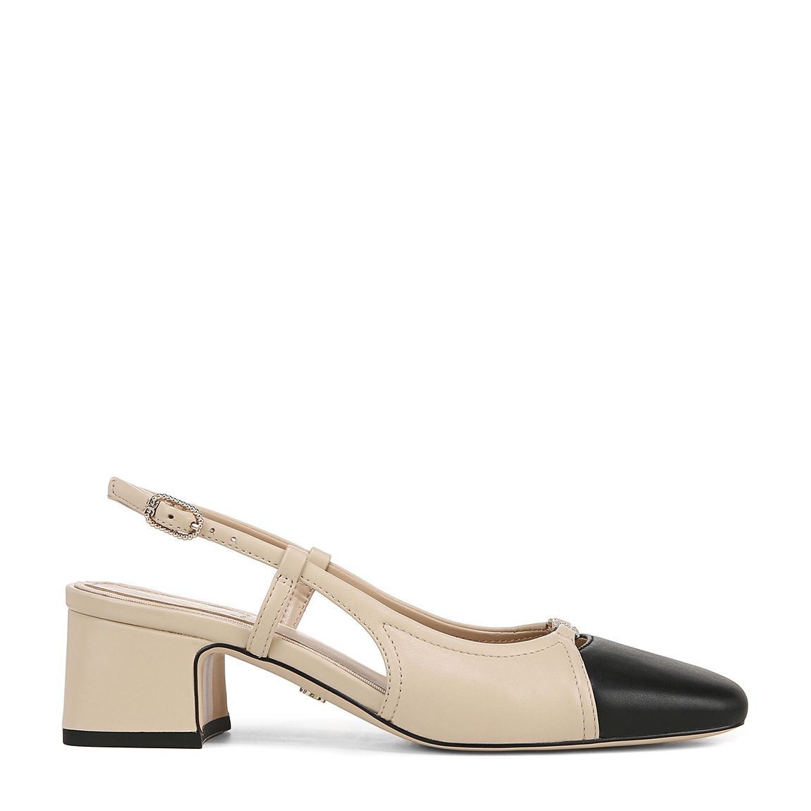 Women's Sand/Black Tarra 2 Leather Slingback Heeled Shoes main product photo