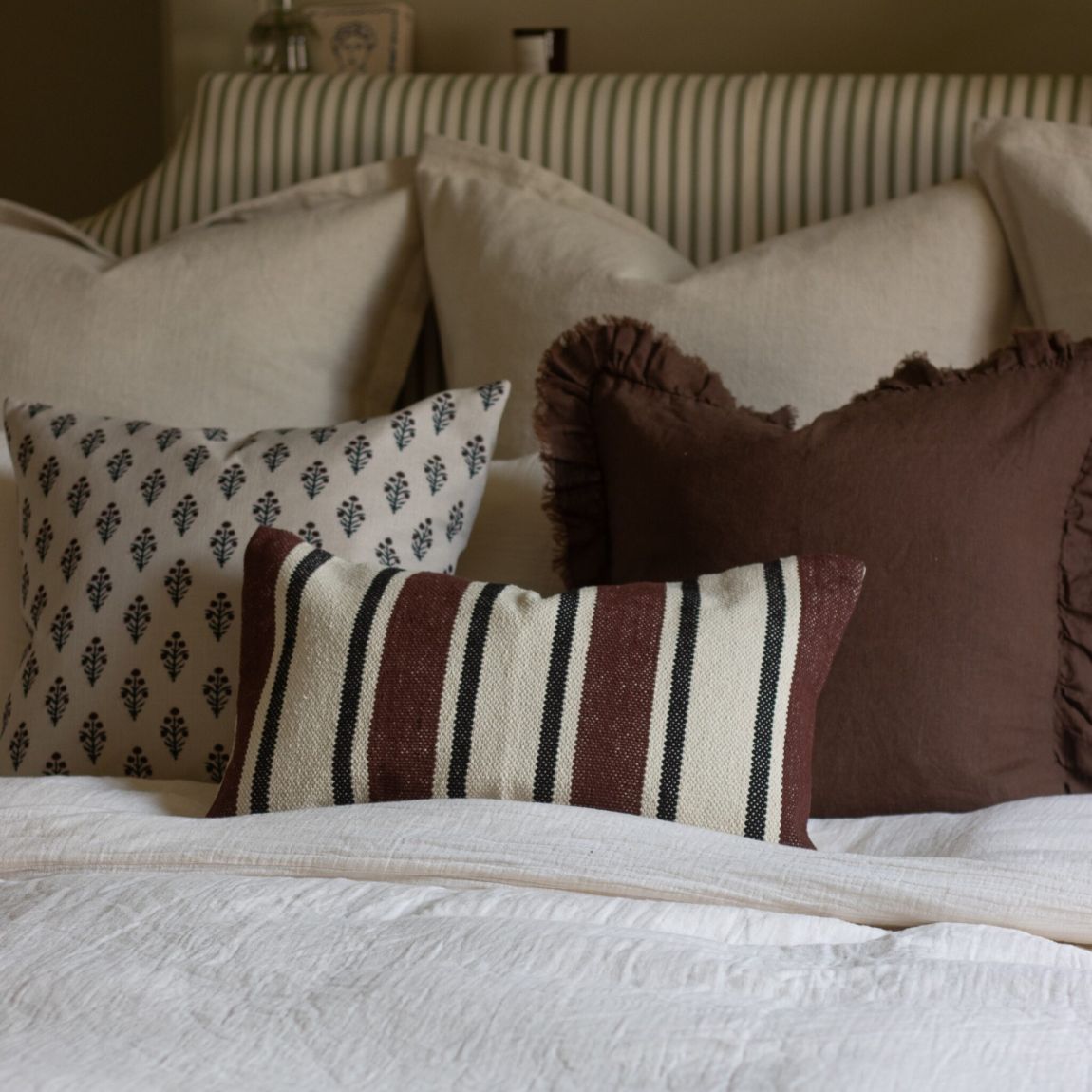 India Plum & Black Stripe Cushion 50x30 main product photo