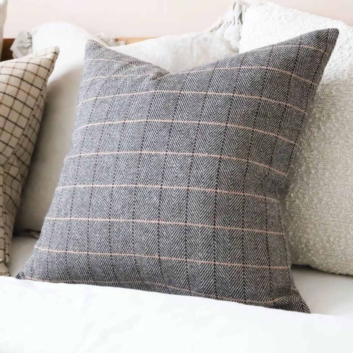 Betty Dark Brown Tweed Cushion 45x45 main product photo