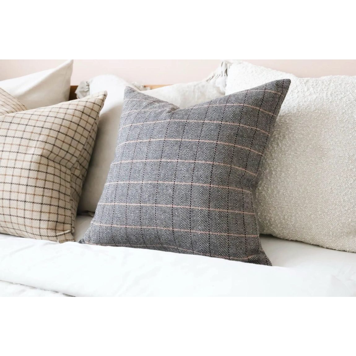 Betty Dark Brown Tweed Cushion 45x45 main product photo