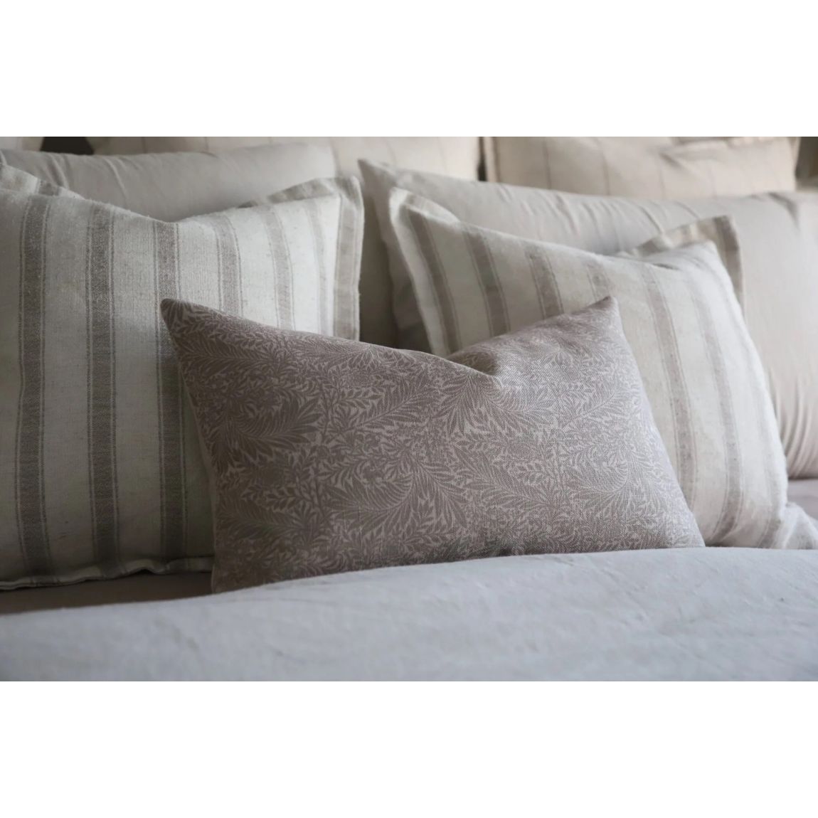 Francesca Greige Floral Cushion 50x30 main product photo