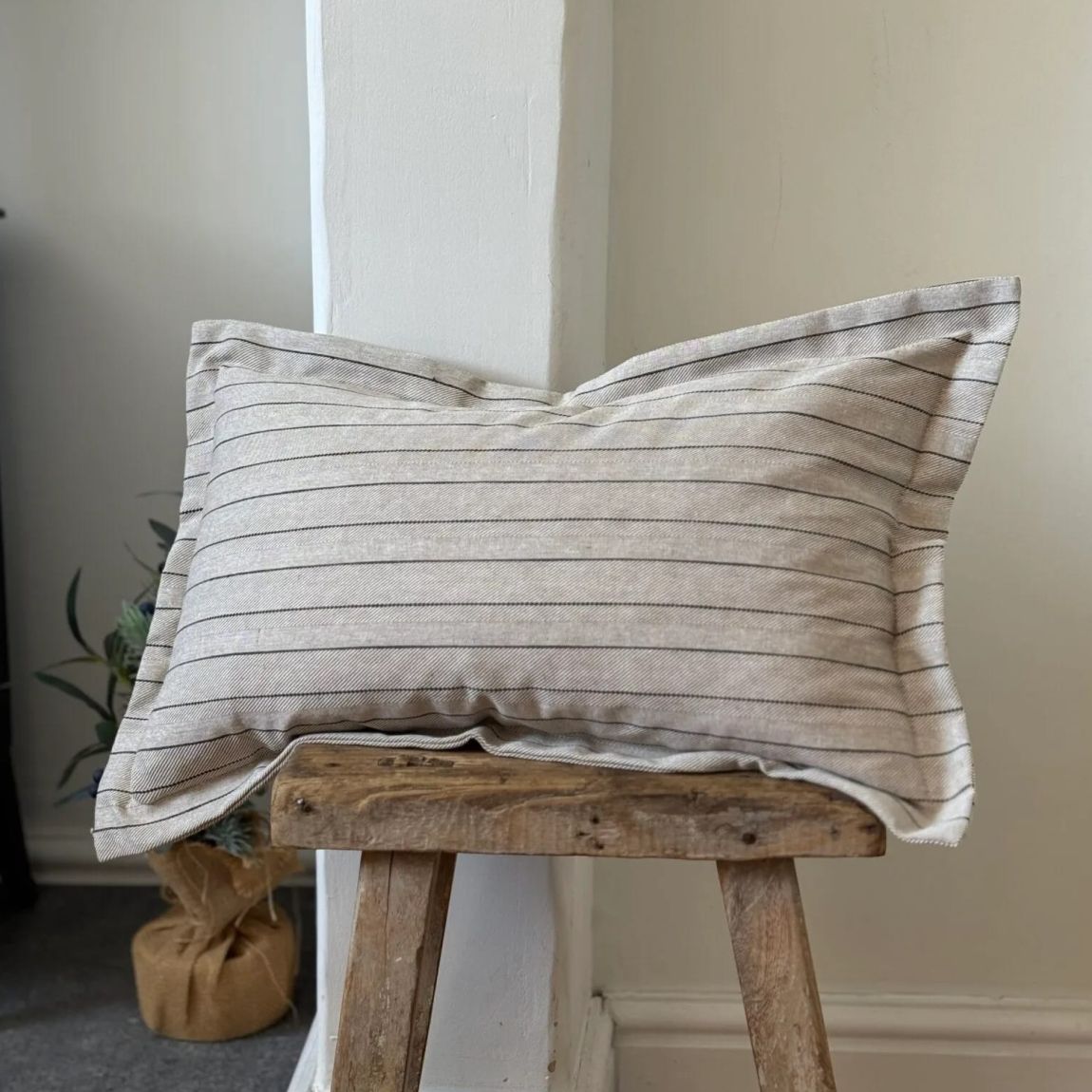 Luna Greige Stripe Cushion 50x30 main product photo