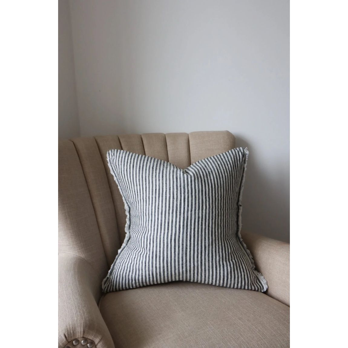 Esmee Charcoal Stripe Cushion 45x45 main product photo