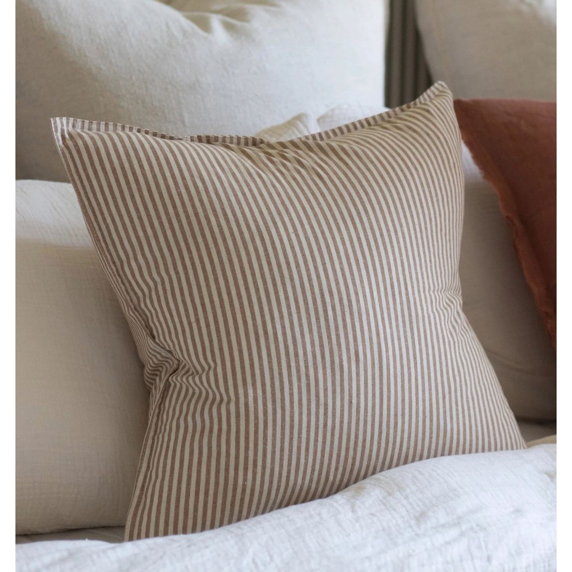 Darcy Brown Stripe Cushion 45x45 main product photo