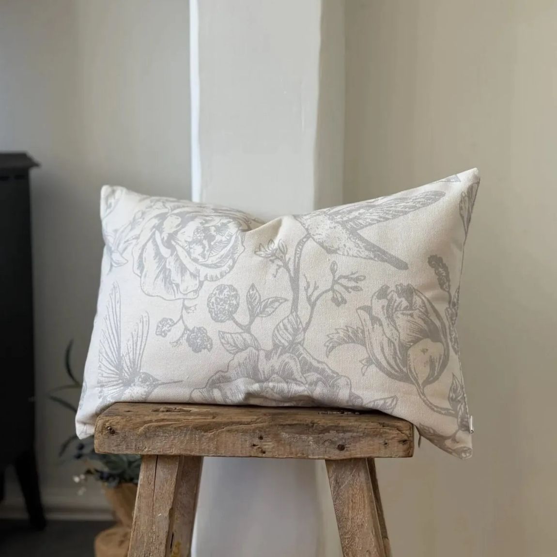 Aria Grey Bird Print Cushion 50x30 main product photo