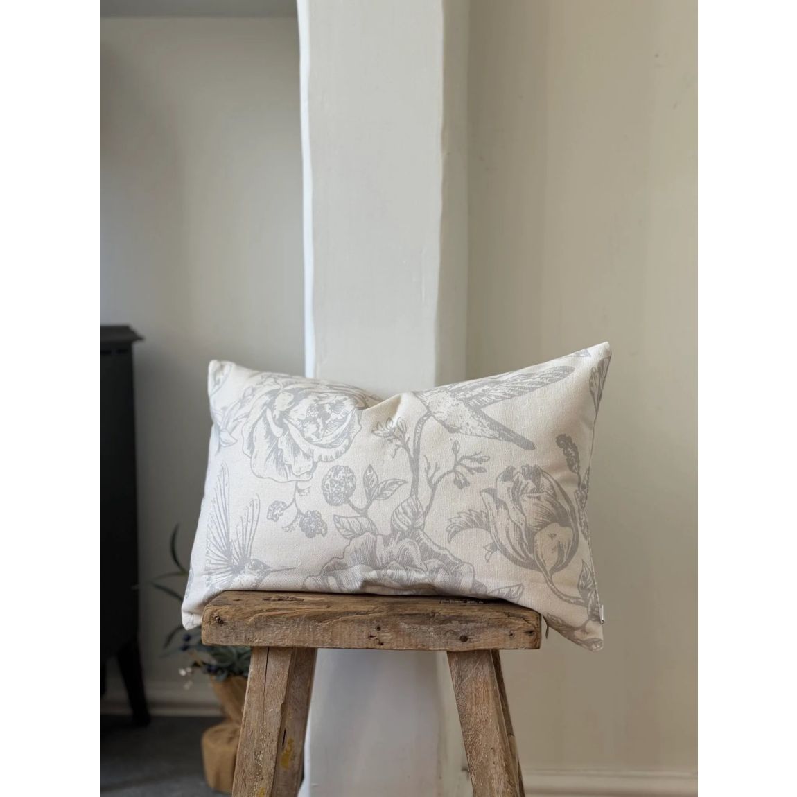 Aria Grey Bird Print Cushion 50x30 main product photo