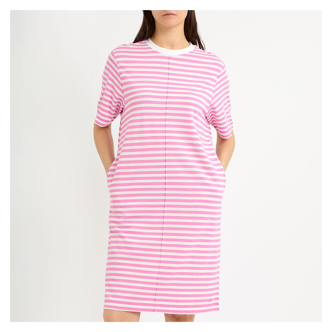 Pink Stripe Jersey Shift Dress main product photo