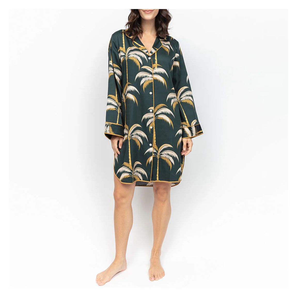 PIMLICO PALM PRINT LONG SLEEVE NIGHTSHIRT main product photo