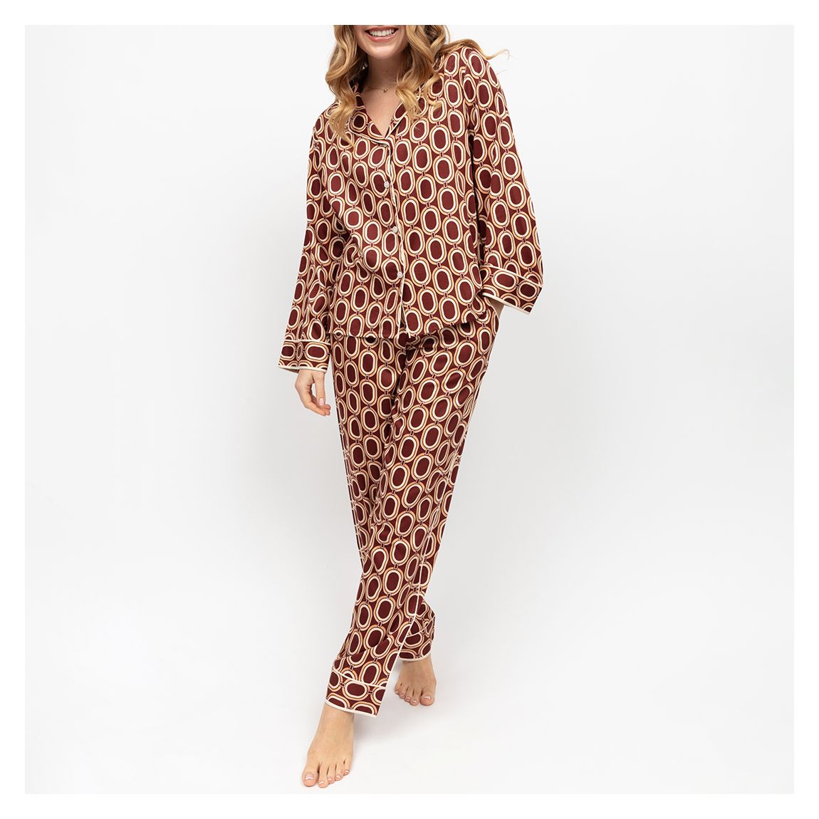 FITZROVIA CHAIN PRINT LONG SLEEVE PYJAMA SET main product photo