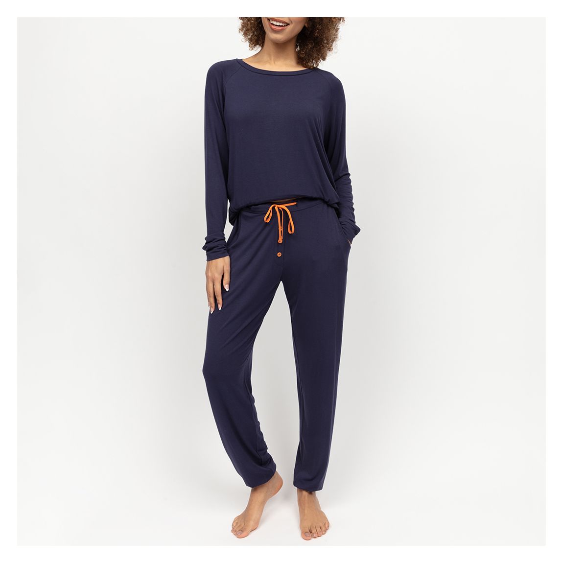 Taylor Navy Jersey Pyjama Bottoms main product photo