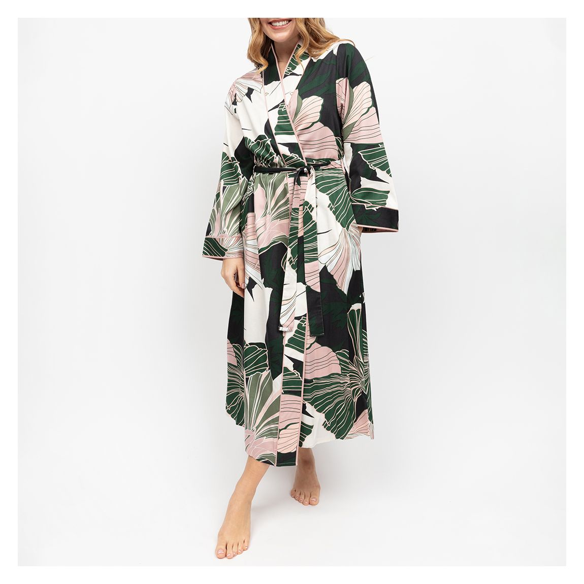 HIGHBURY FLORAL PRINT LONG SLEEVE DRESSING GOWN main product photo