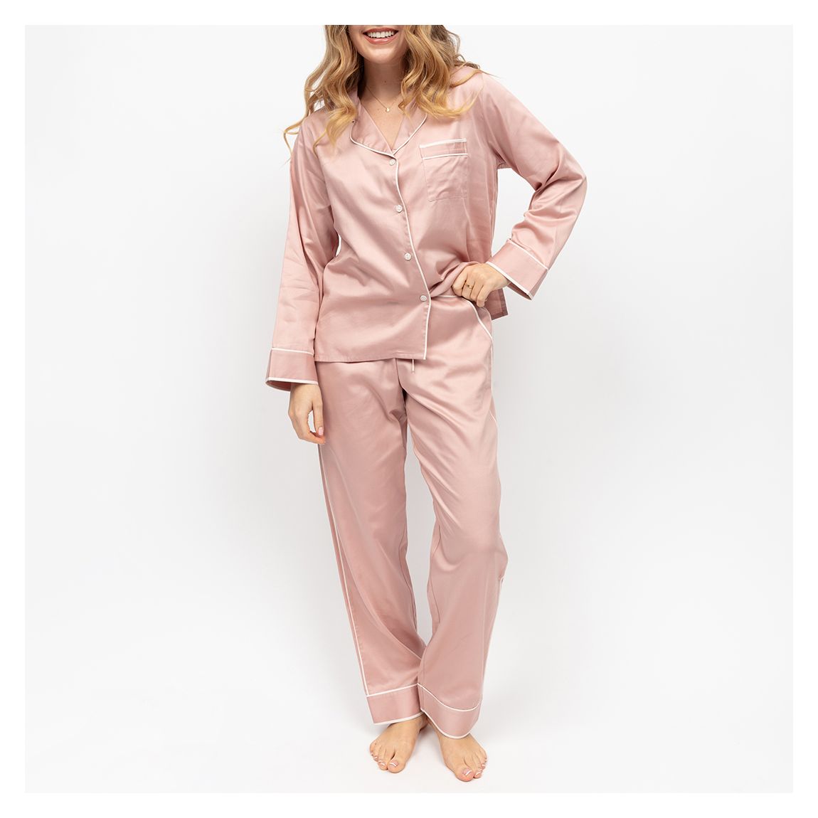 Highbury Pink Long Sleeve Pyjama Set main product photo