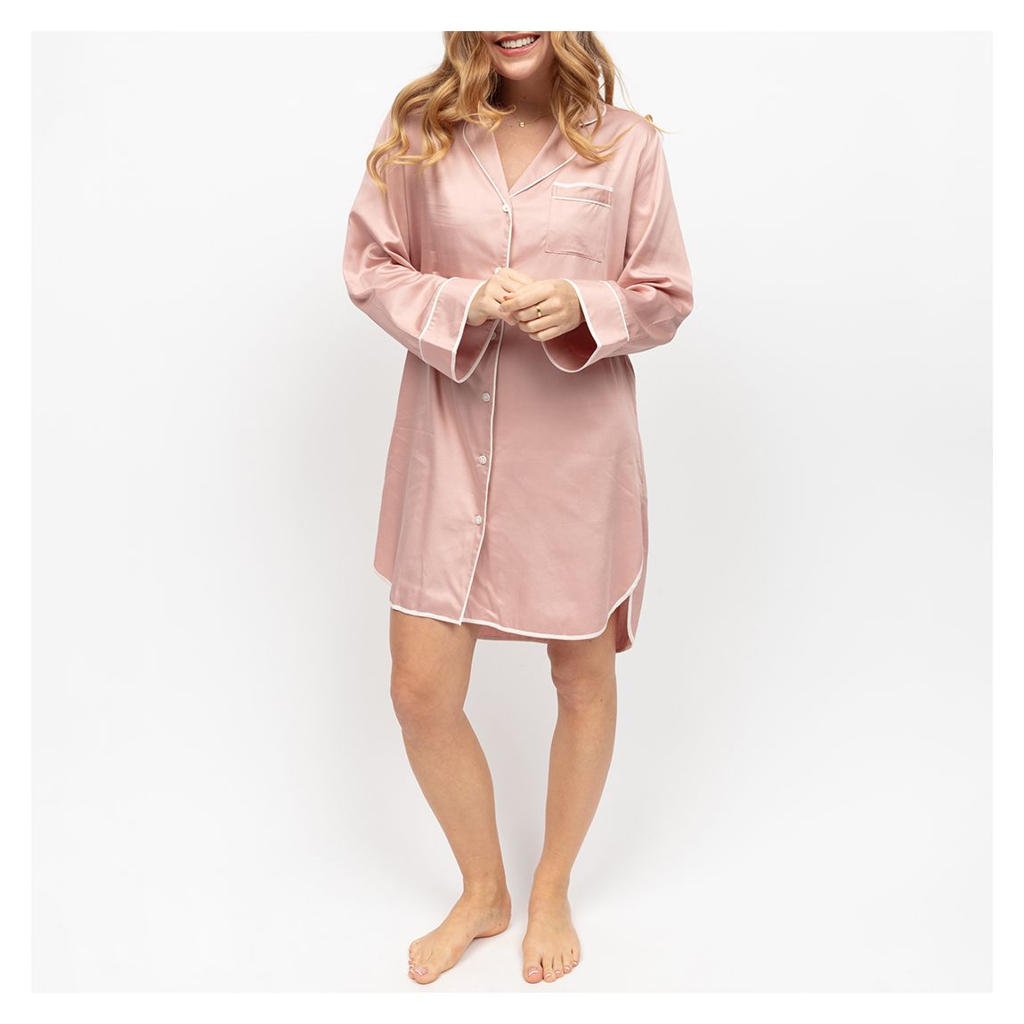 Highbury Pink Long Sleeve Nightshirt main product photo