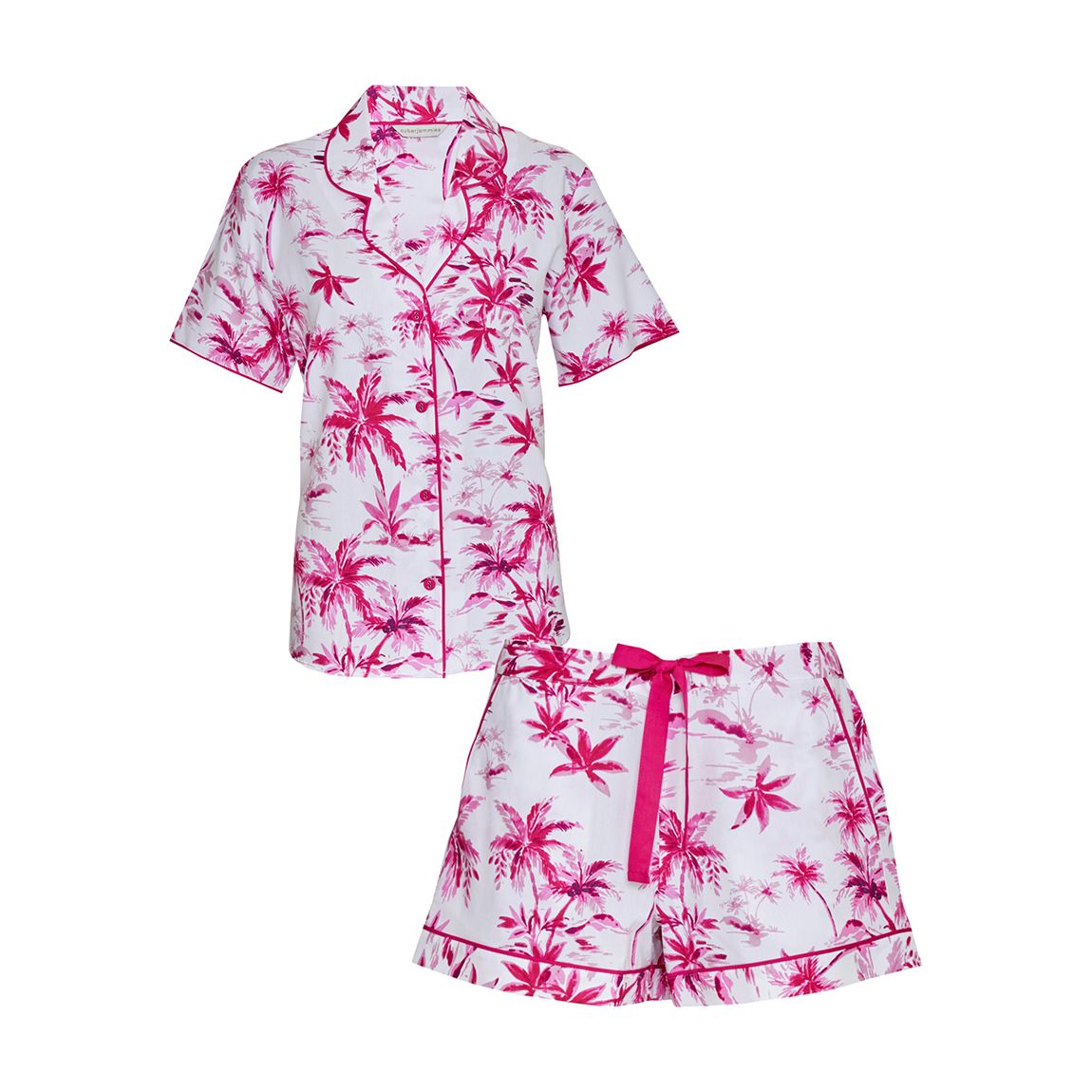 Hailey White Palm Print Top & Shorts Set main product photo