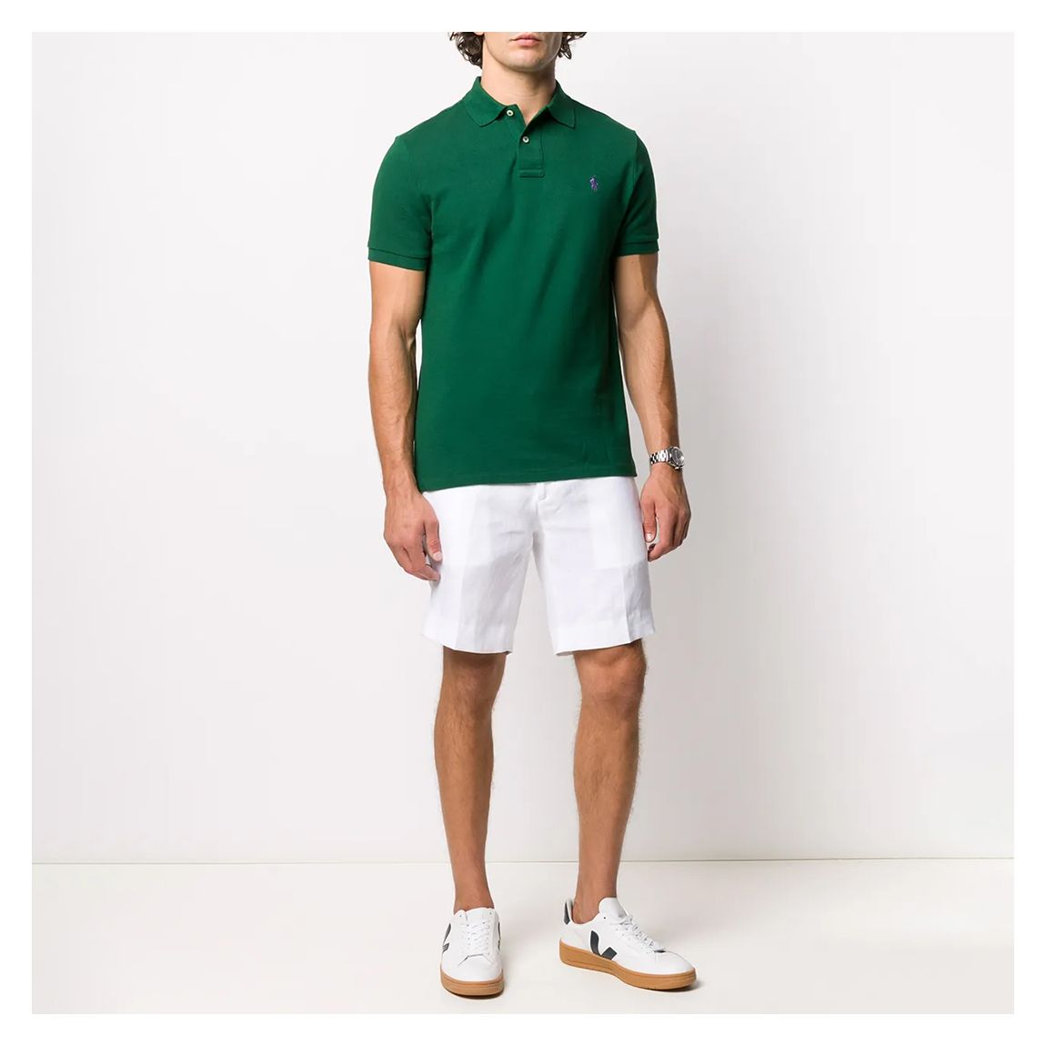 Green Cotton Polo Shirt main product photo