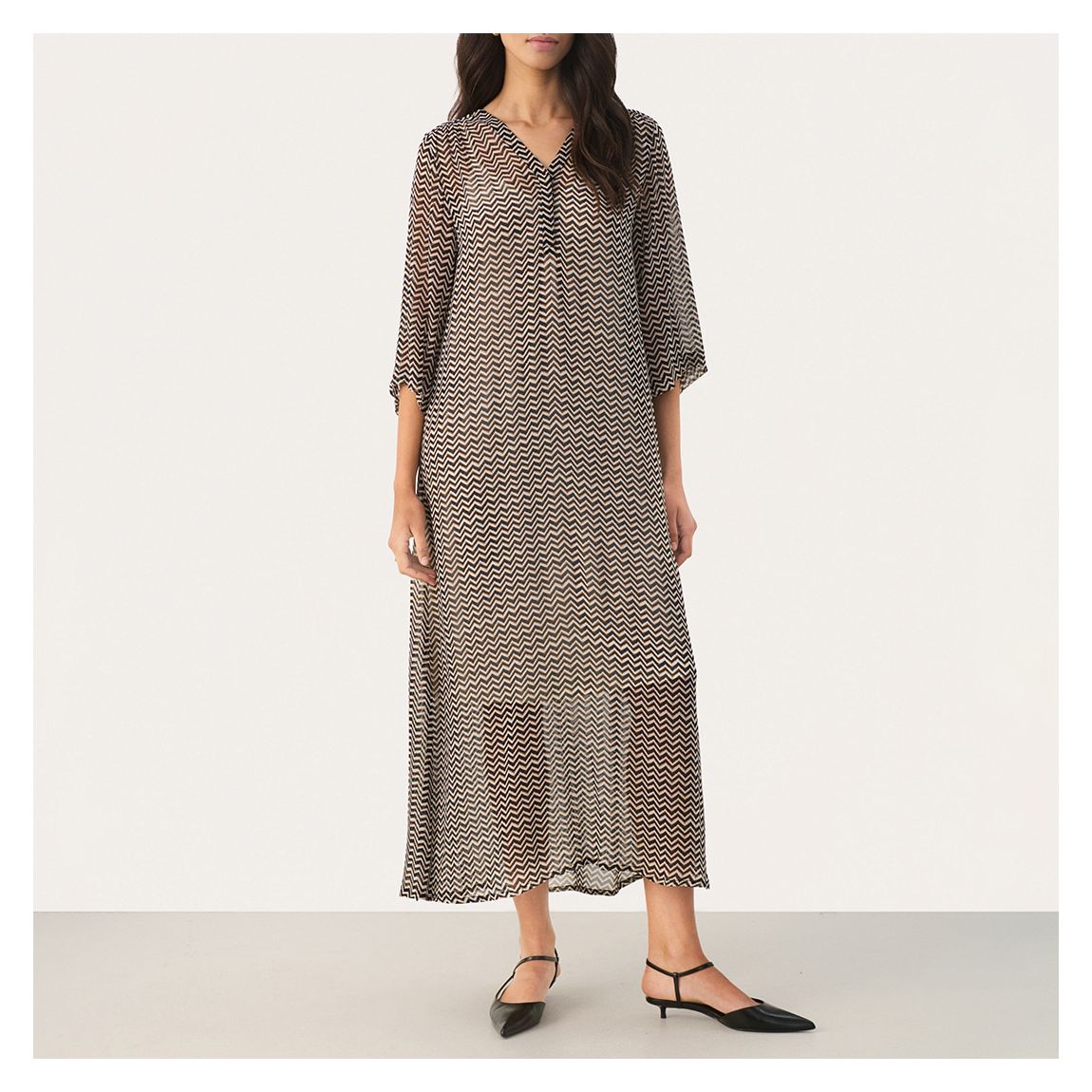 Black Printed Floaty Midaxi Dress main product photo