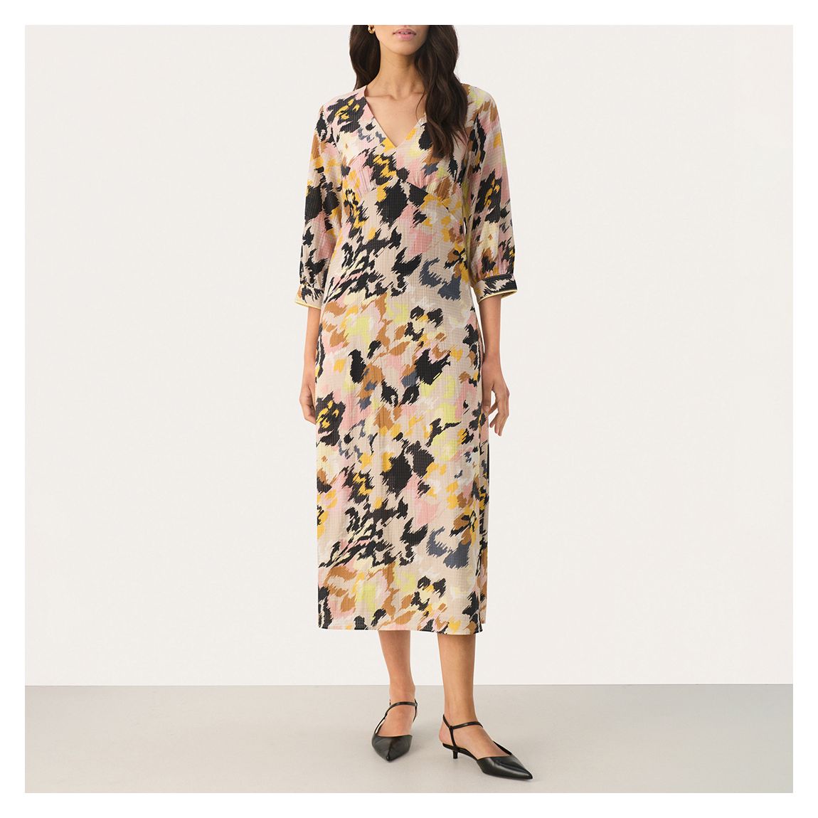 Multi Blur Print Midi Dress main product photo