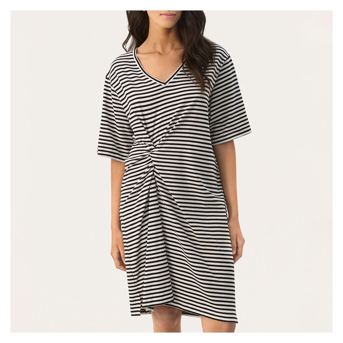 Black Printed Twist Flutter Midi Dress main product photo