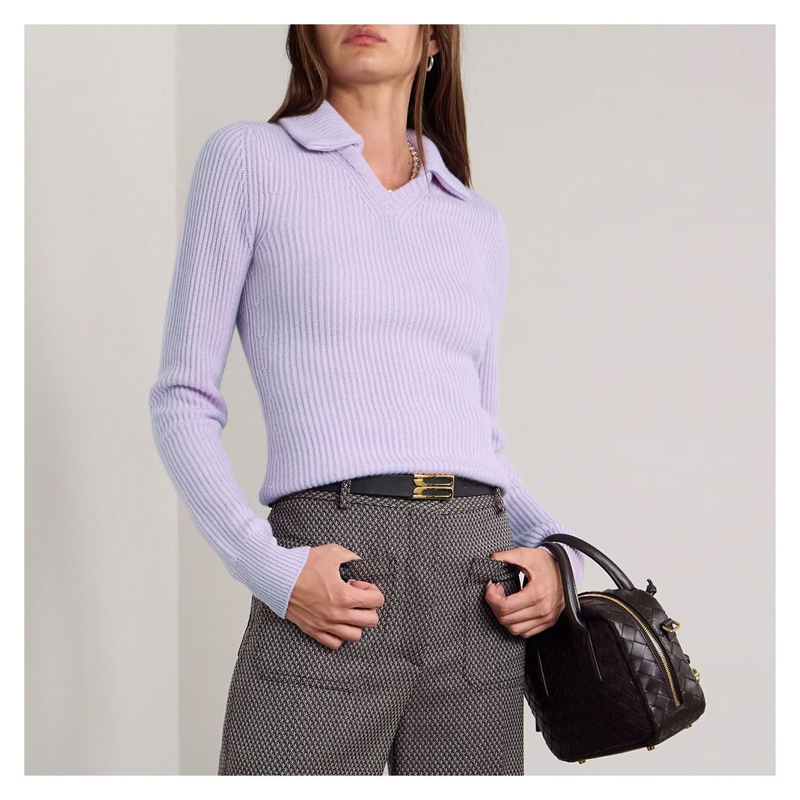 Lilac Double Collared Jumper main product photo