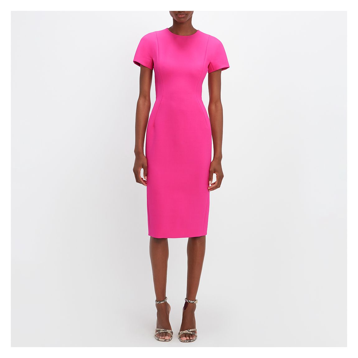 Powder Pink Fitted T-Shirt Dress main product photo