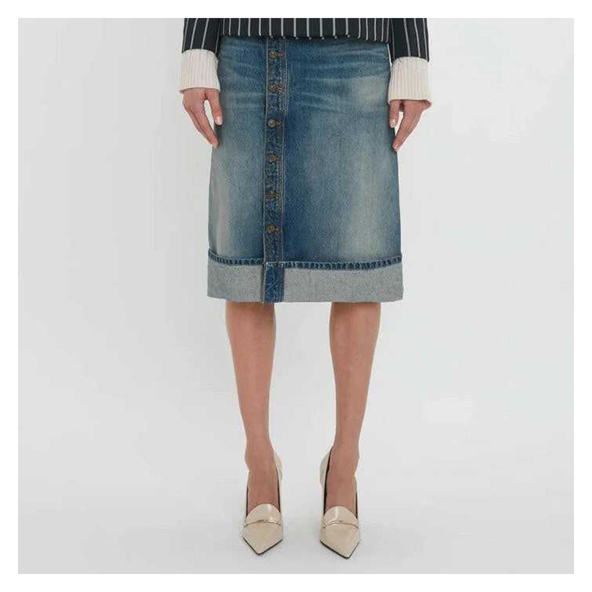 PLACKET DETAIL DENIM SKIRT main product photo
