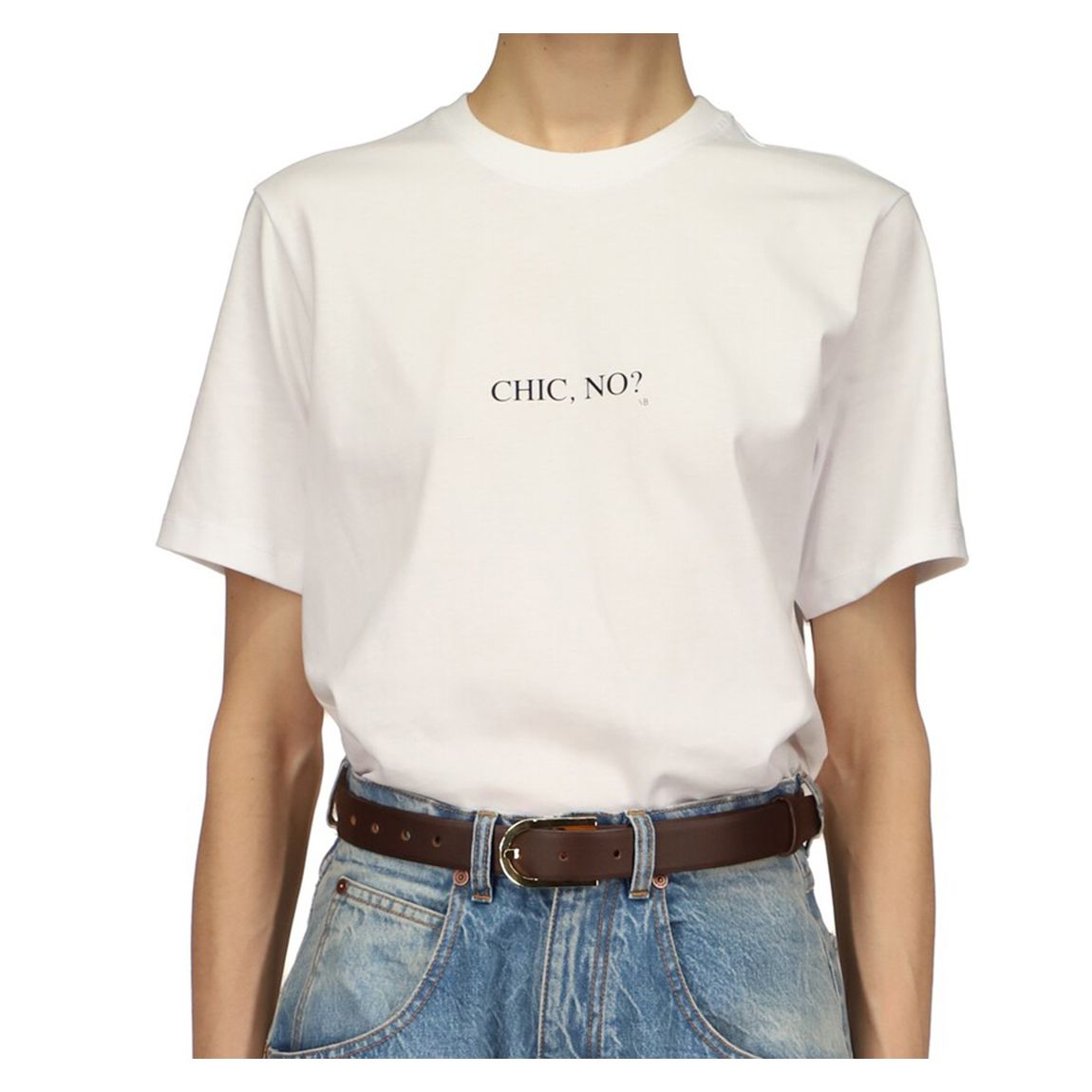 White Boxy Slogan Tee main product photo