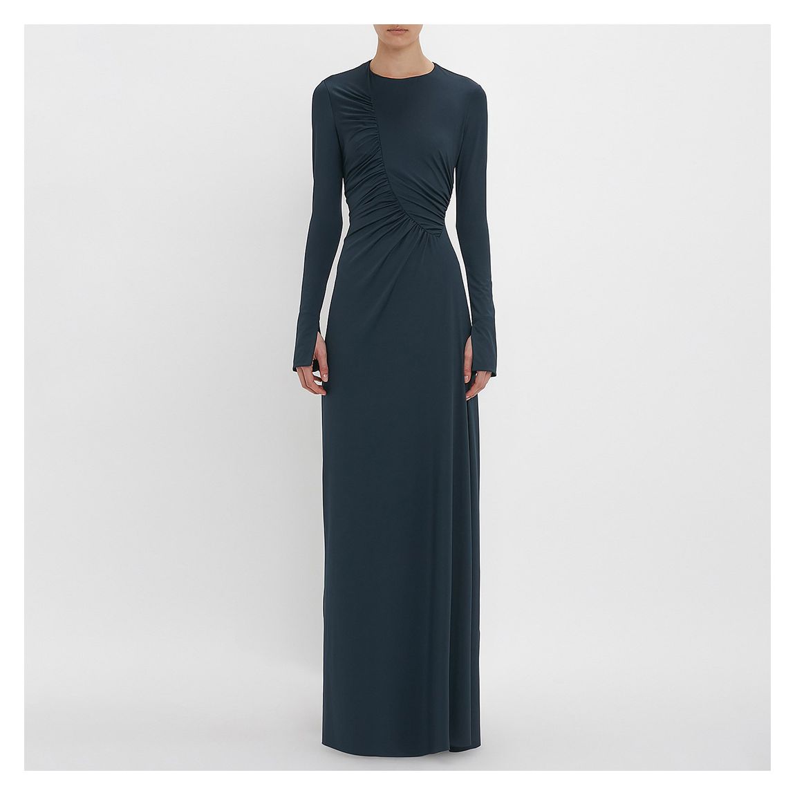 Navy Ruched Detail Gown main product photo