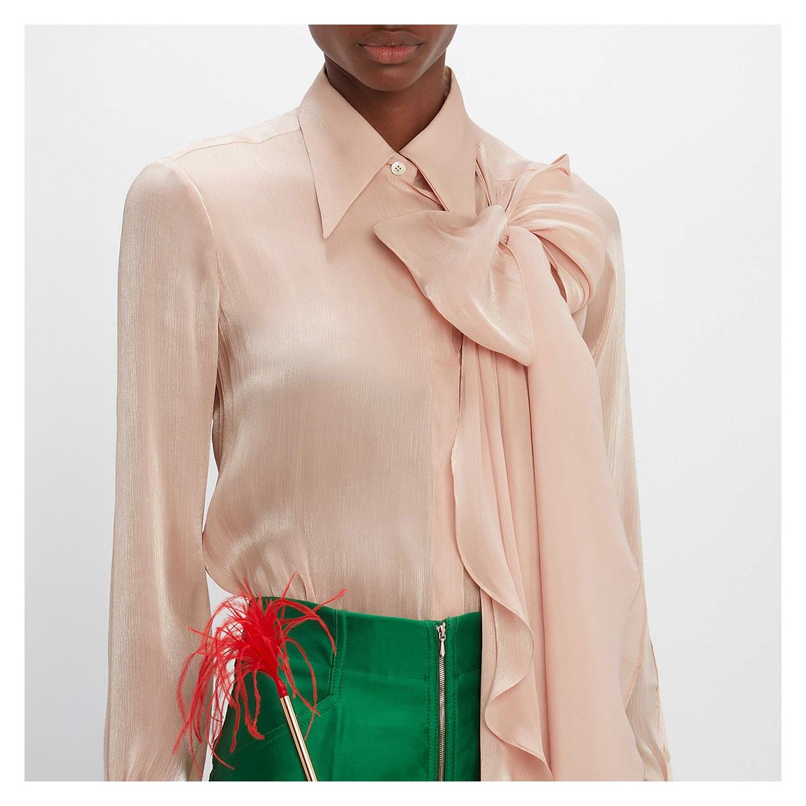 Blush Tie Neck Blouse main product photo