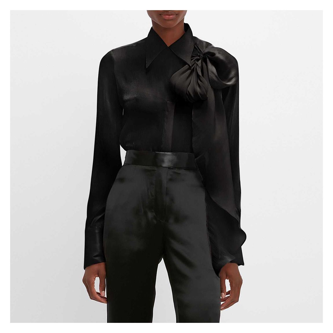 Black Tie Neck Blouse main product photo