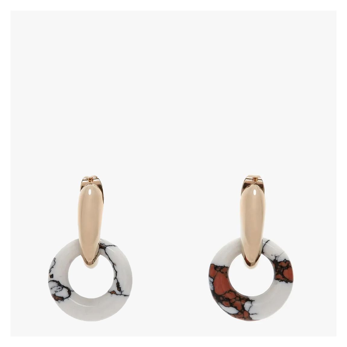 Gold/White Resin Charm Drop Earrings main product photo