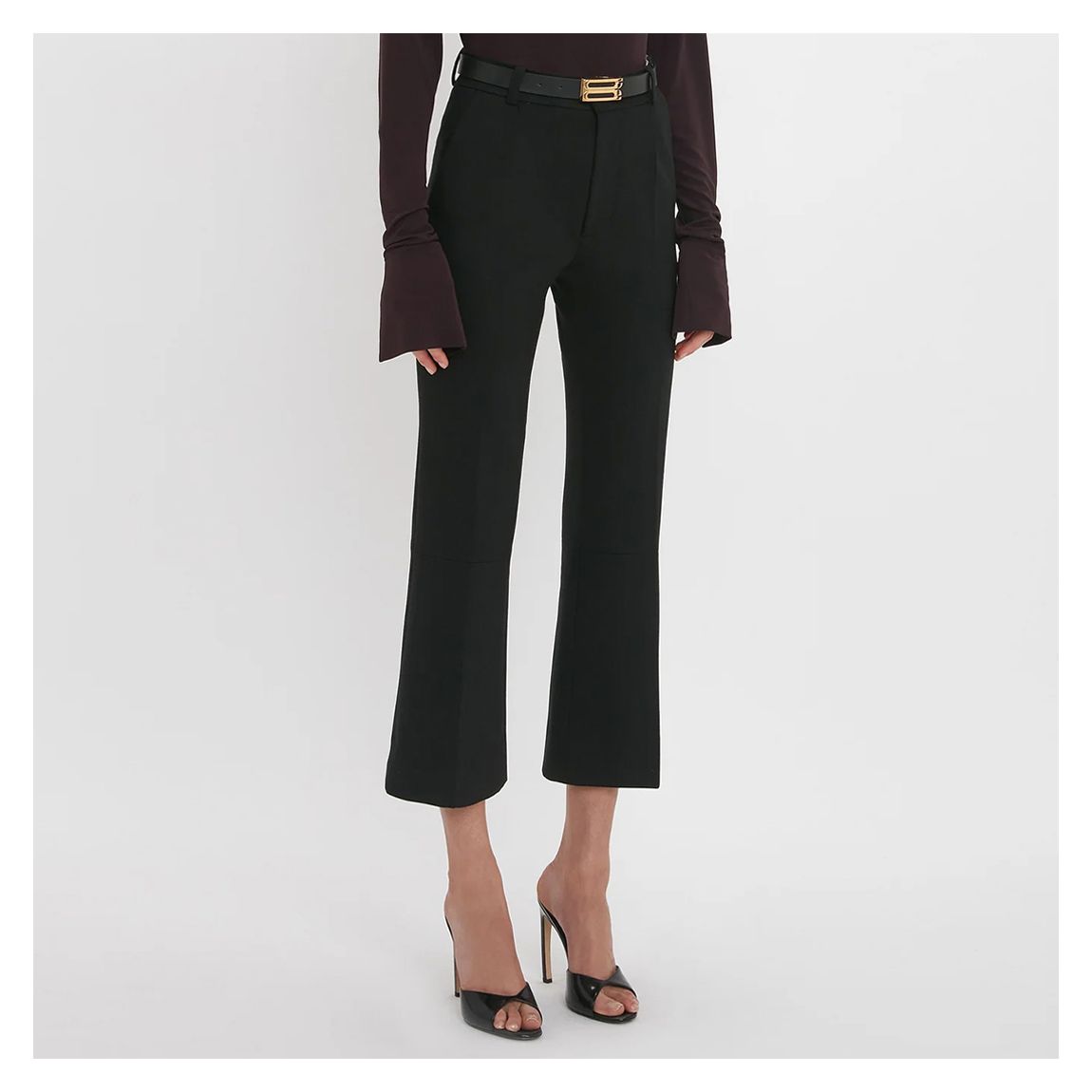 Black Cropped Kickflare Trouser main product photo