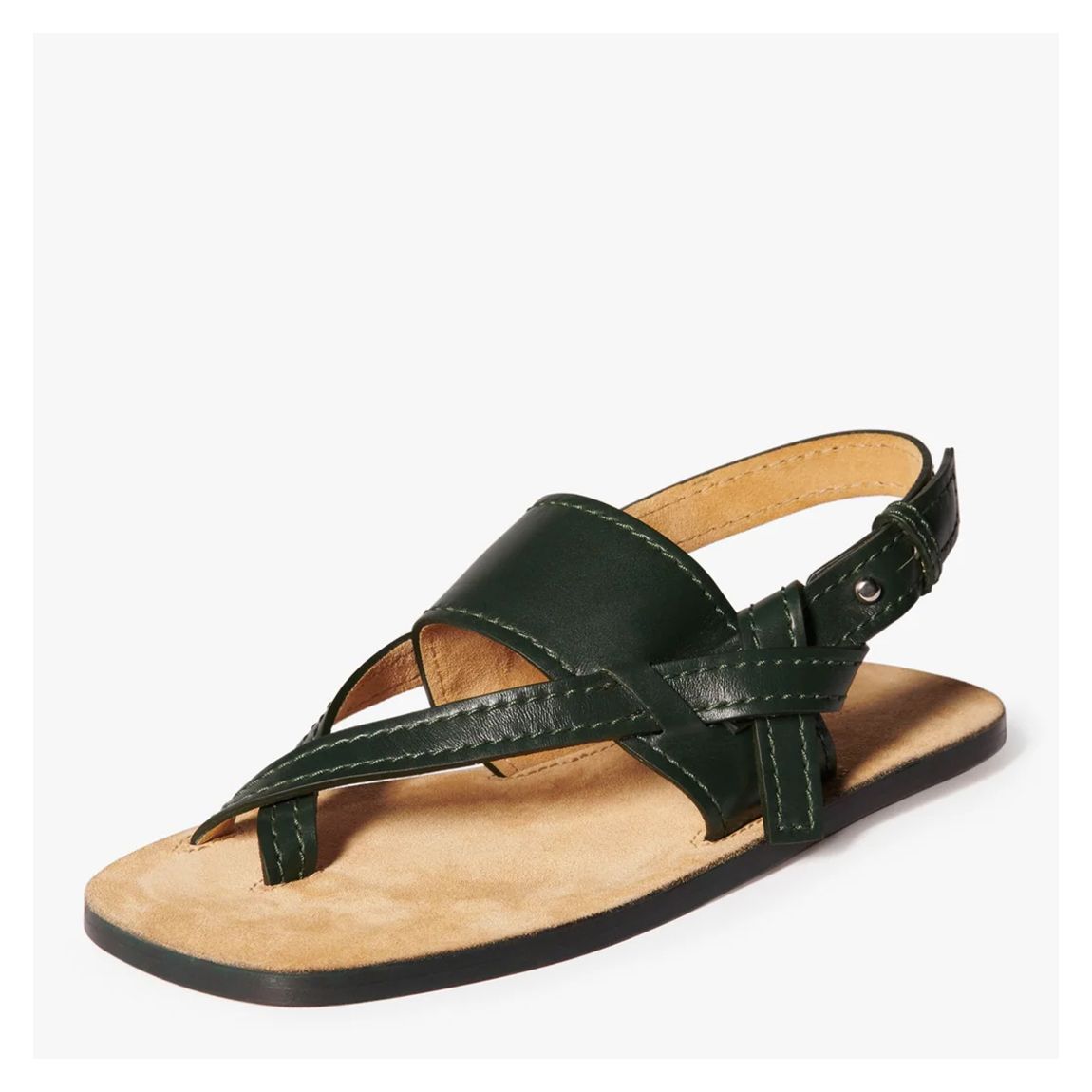 Hunter Green Eve Flat Sandal main product photo