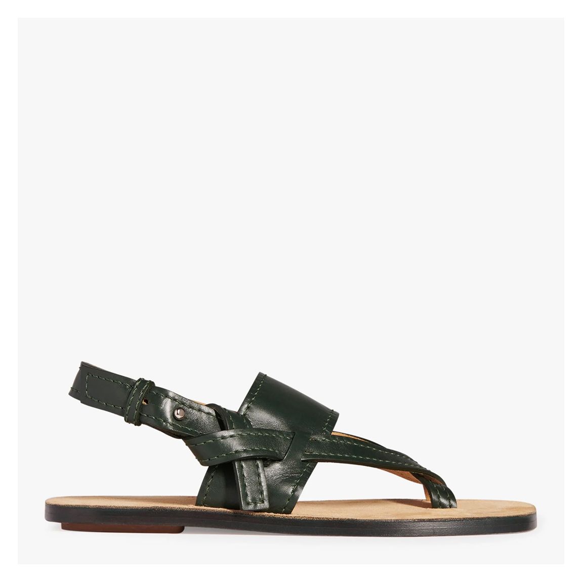 Hunter Green Eve Flat Sandal main product photo