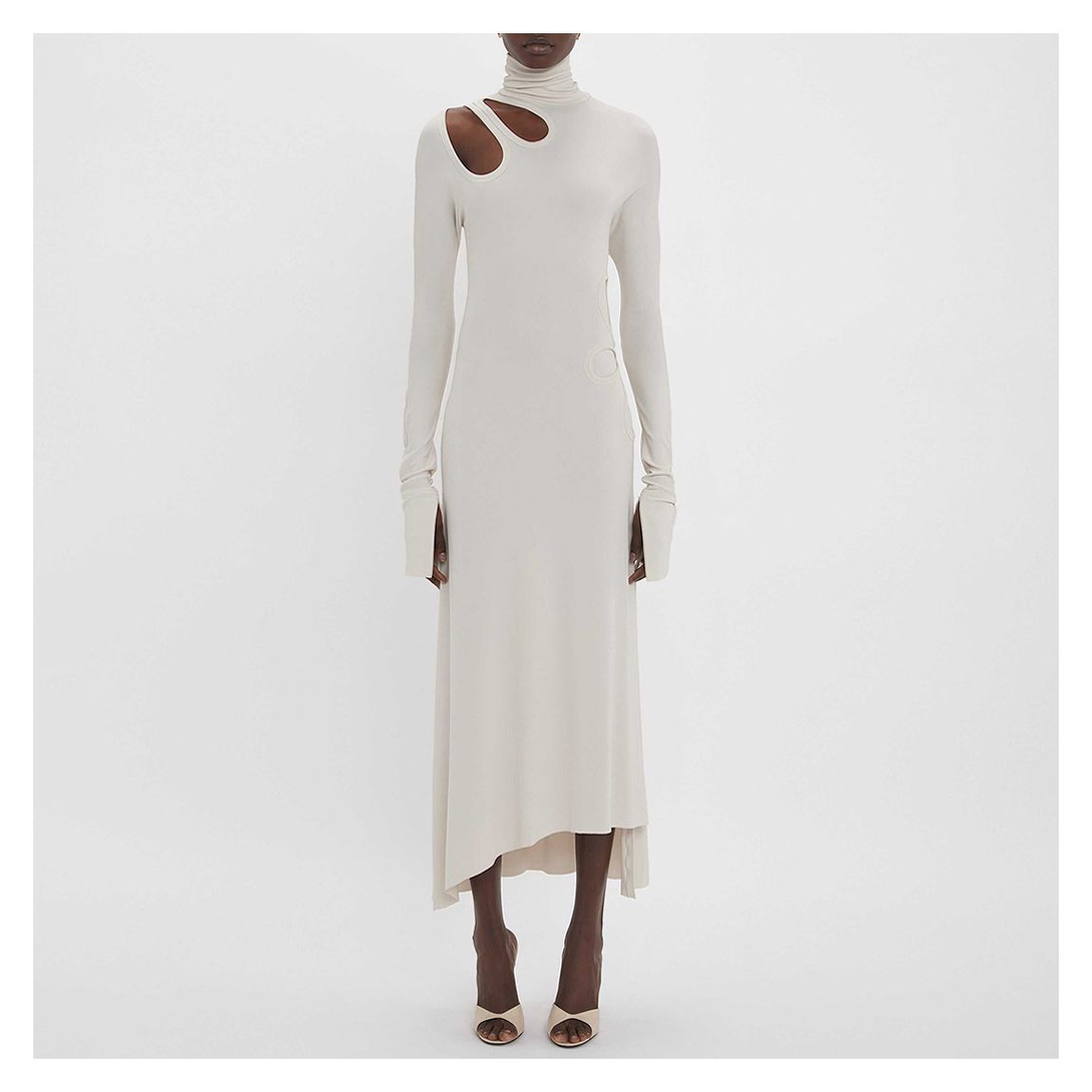 Stone Long Sleeve Cut Out Midi Dress main product photo