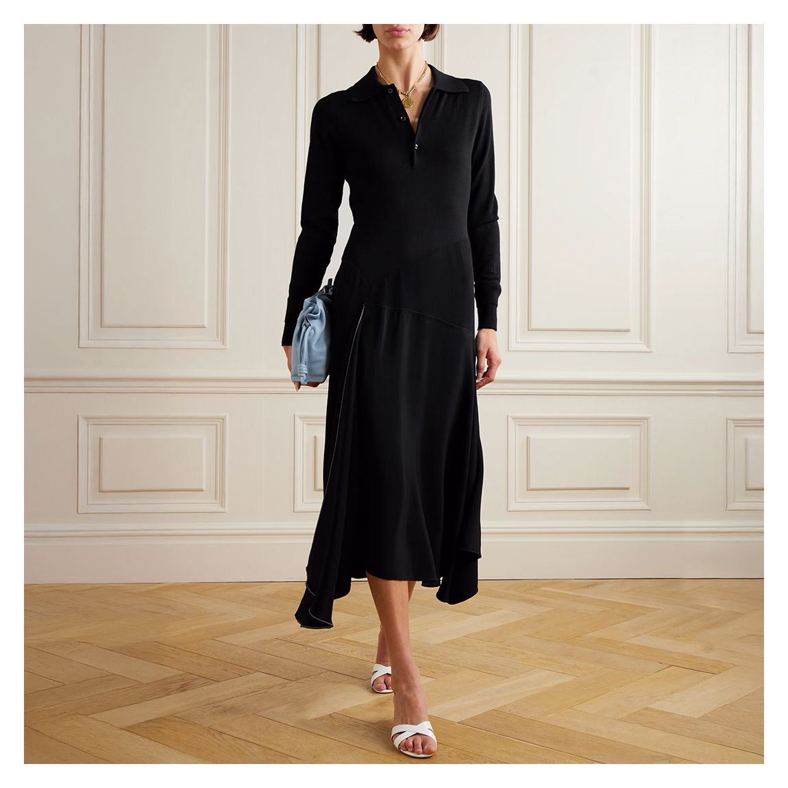 Black Henley Shirt Dress main product photo
