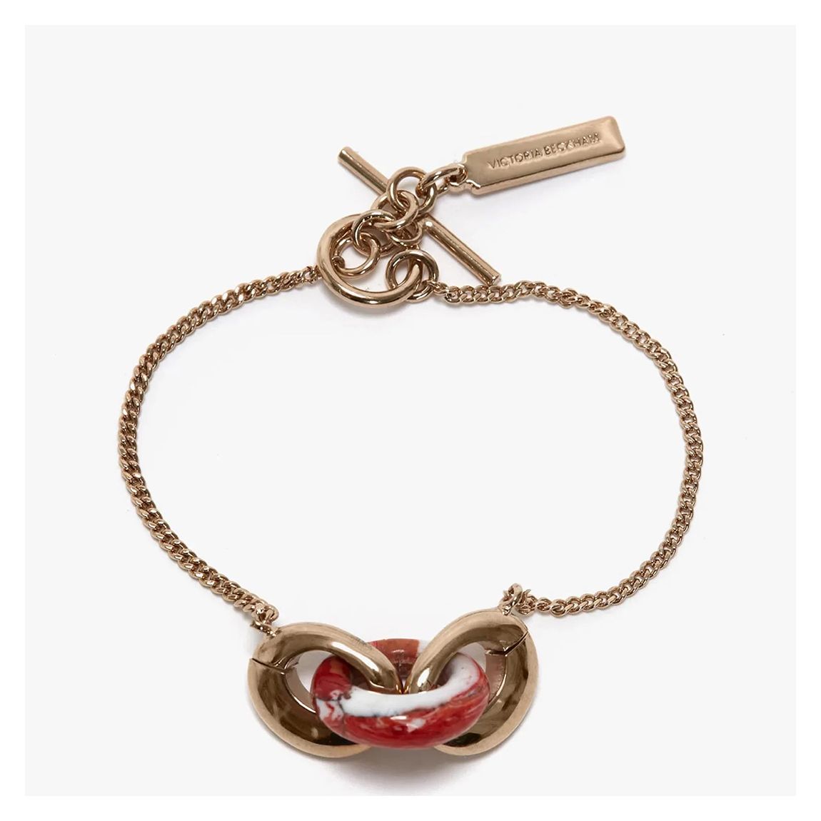 Gold/Orange Resin Charm Bracelet main product photo