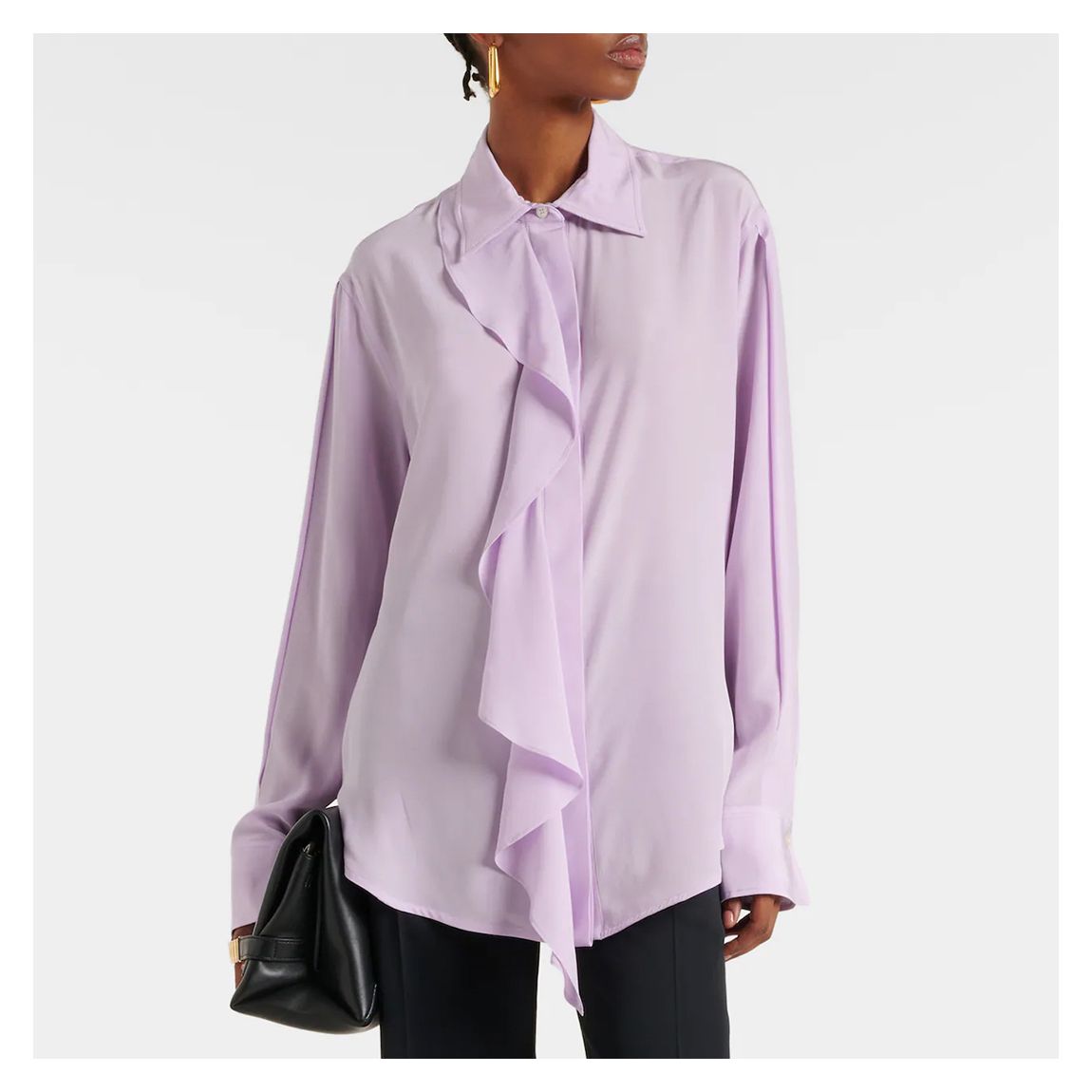 Lilac Asymmetric Ruffle Blouse main product photo