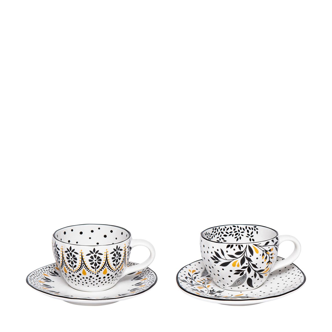 Set of 2 Artisanne Noir Espresso Cup & Saucer main product photo