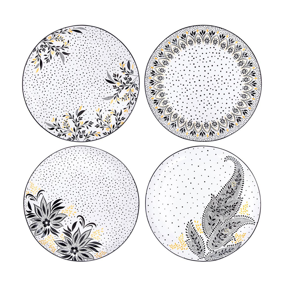Set of 4 Artisanne Noir Dinner Plates main product photo