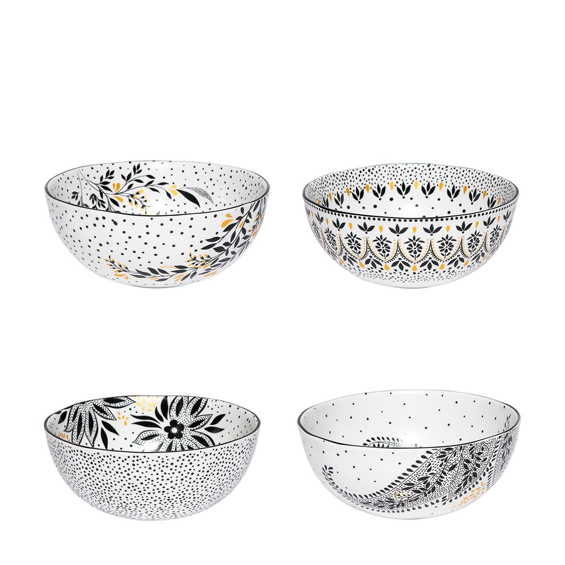 Set of 4 Artisanne Noir Medium Bowl main product photo